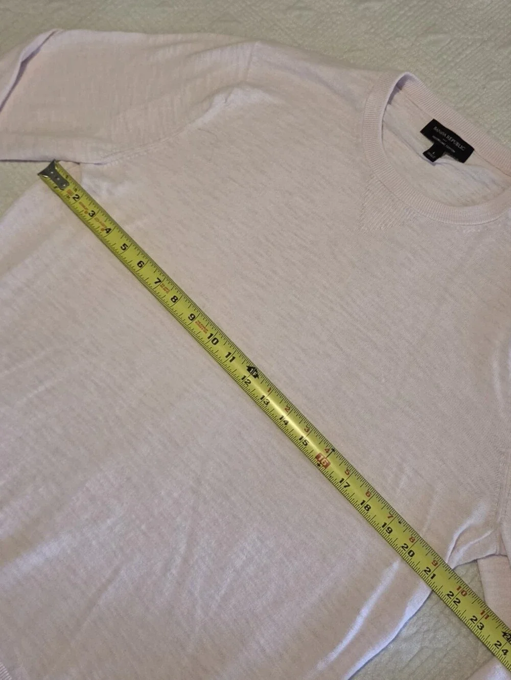 Banana Republic Pale Pink Organic Cotton Crewneck Sweater, Size Large